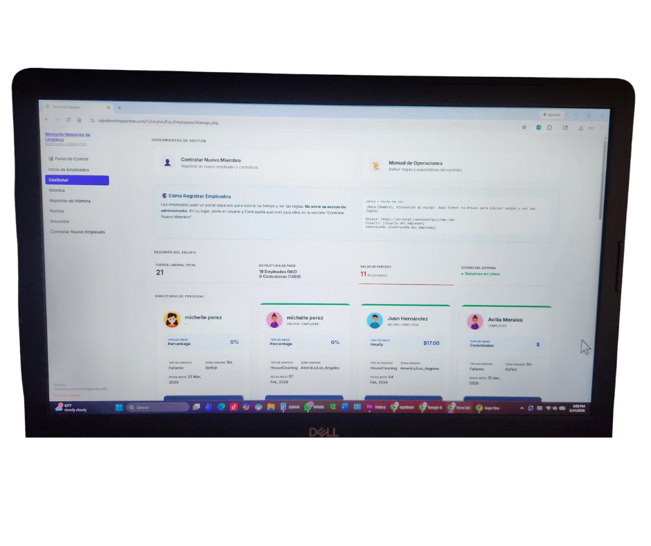 App Empleados de limpieza